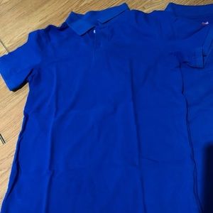 Royal blue polo shirts